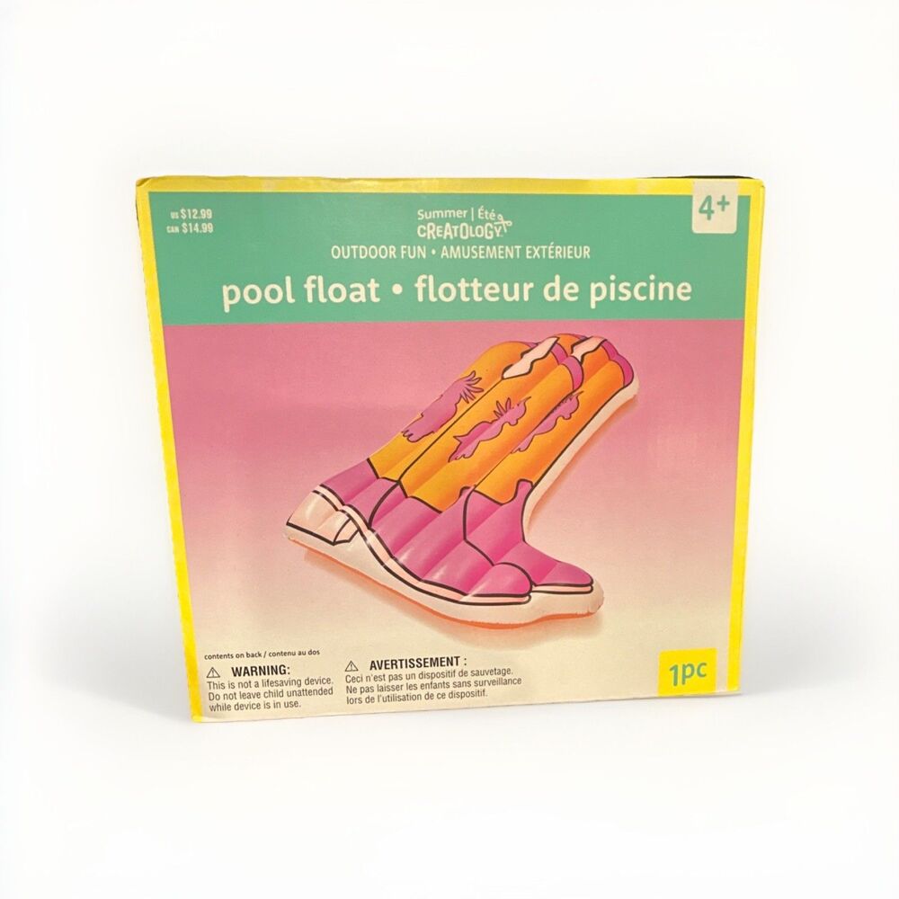 Creatology Inflatable Swim Float Cowboy Boot Design 60 x 45 x 7 in